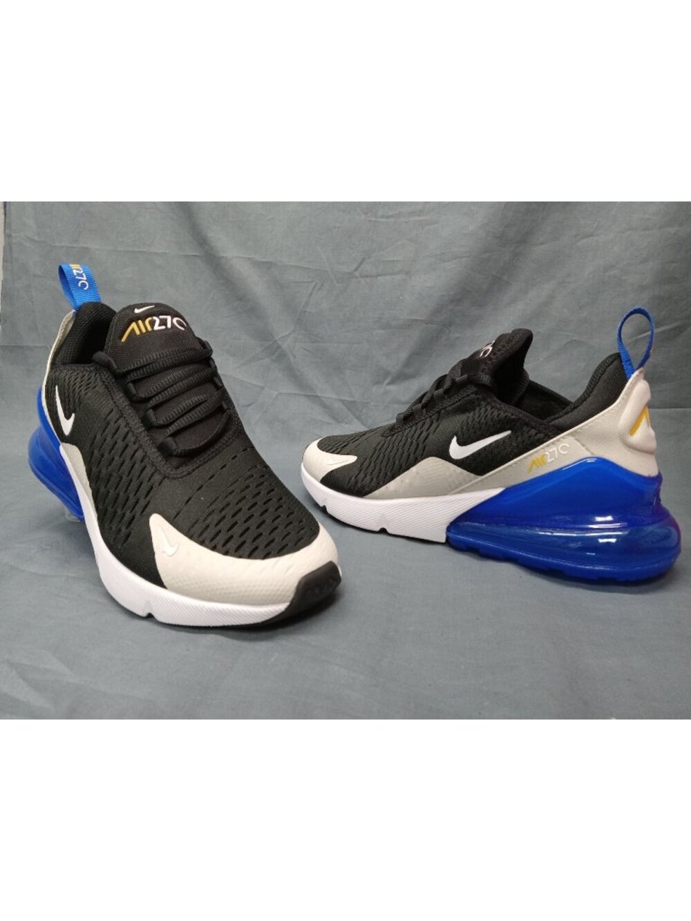 Nike Air Max 270 (GS) Sneakers Black White Game Royal Boys Size 6 NEW IN BOX!